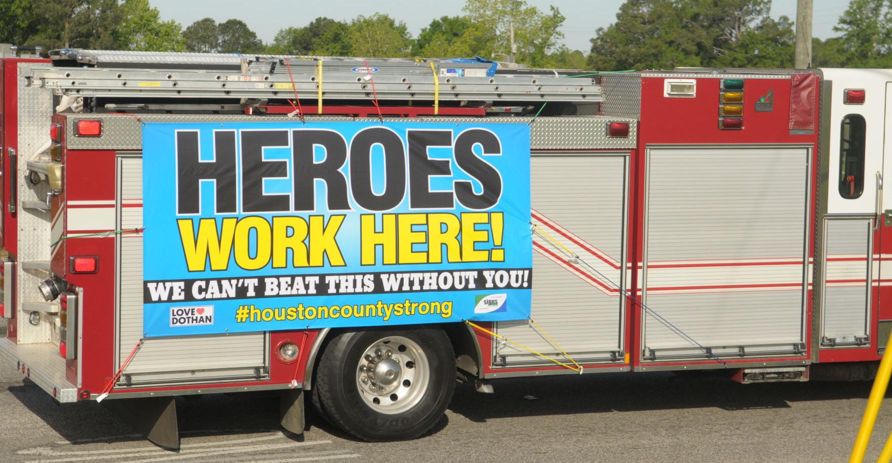 First responders give rolling salute to local health care workers